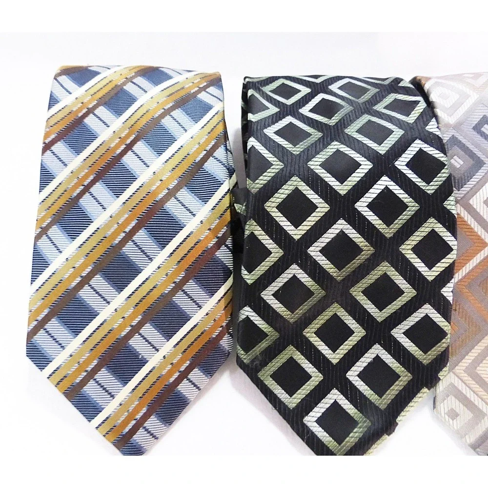 Alexander julian colours men neck tie work‎ geometric Academia Career lot of 3